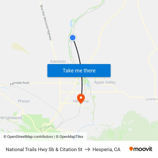 National Trails Hwy Sb & Citation St to Hesperia, CA map
