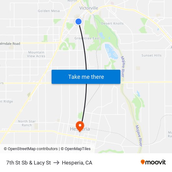 7th St Sb & Lacy St to Hesperia, CA map