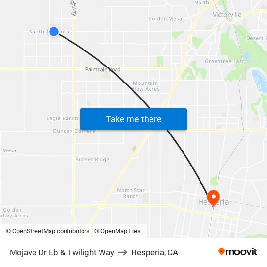Mojave Dr Eb & Twilight Way to Hesperia, CA map