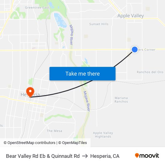 Bear Valley Rd Eb & Quinnault Rd to Hesperia, CA map