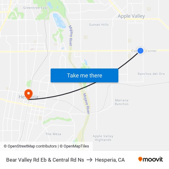 Bear Valley Rd Eb & Central Rd Ns to Hesperia, CA map