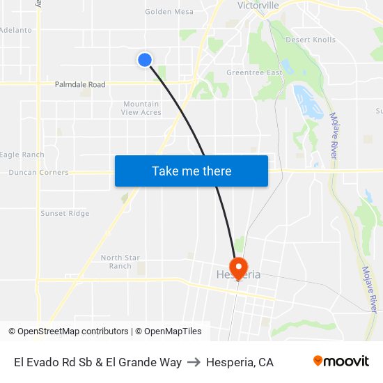 El Evado Rd Sb & El Grande Way to Hesperia, CA map