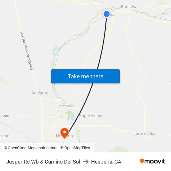 Jasper Rd Wb & Camino Del Sol to Hesperia, CA map
