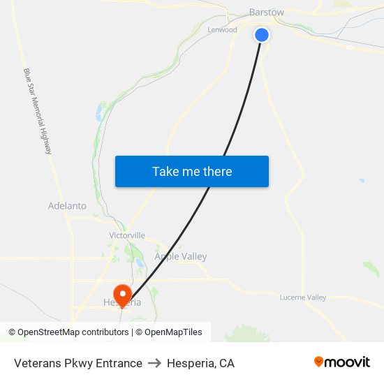 Veterans Pkwy Entrance to Hesperia, CA map