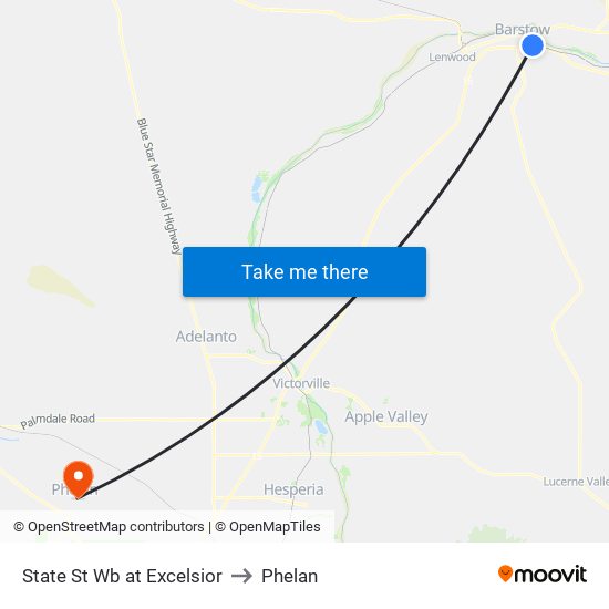 State St Wb at Excelsior to Phelan map