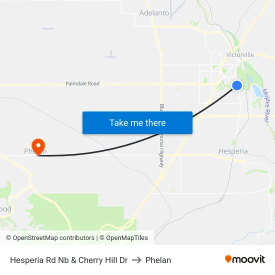 Hesperia Rd Nb & Cherry Hill Dr to Phelan map