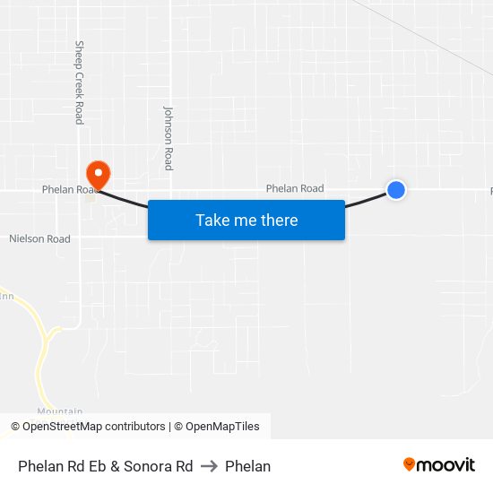 Phelan Rd Eb & Sonora Rd to Phelan map