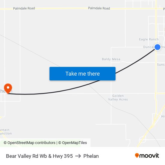 Bear Valley Rd Wb & Hwy 395 to Phelan map