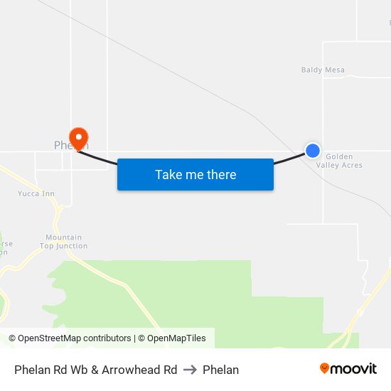 Phelan Rd Wb & Arrowhead Rd to Phelan map