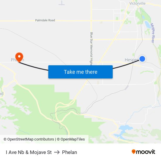I Ave Nb & Mojave St to Phelan map