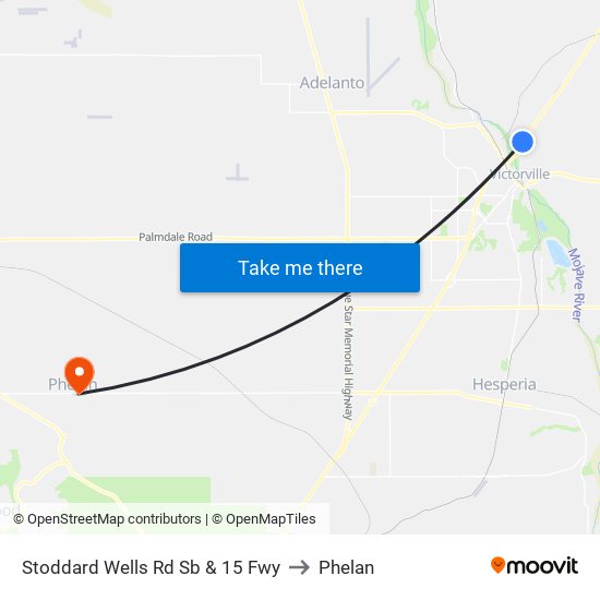 Stoddard Wells Rd Sb & 15 Fwy to Phelan map
