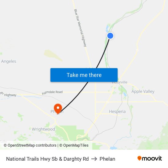 National Trails Hwy Sb & Darghty Rd to Phelan map