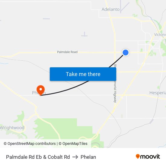 Palmdale Rd Eb & Cobalt Rd to Phelan map