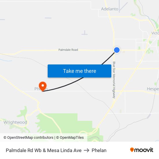 Palmdale Rd Wb  & Mesa Linda Ave to Phelan map