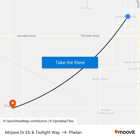 Mojave Dr Eb & Twilight Way to Phelan map