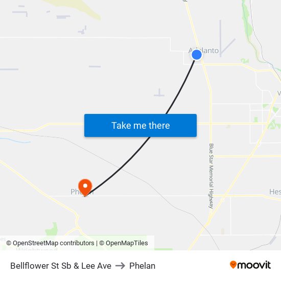 Bellflower St Sb & Lee Ave to Phelan map