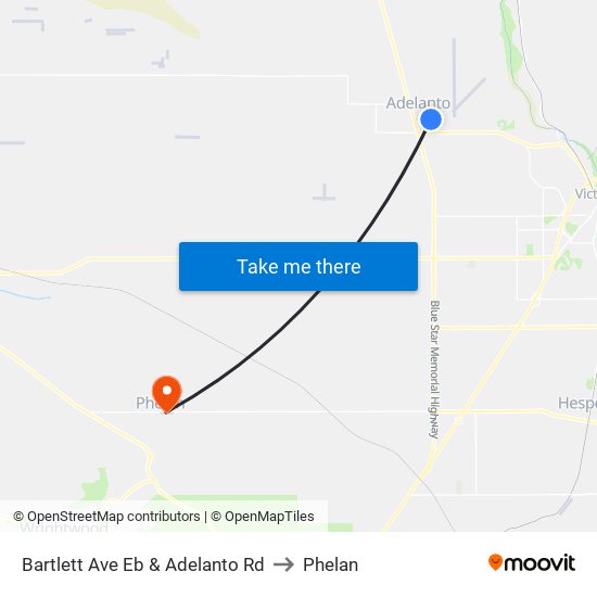 Bartlett Ave Eb & Adelanto Rd to Phelan map