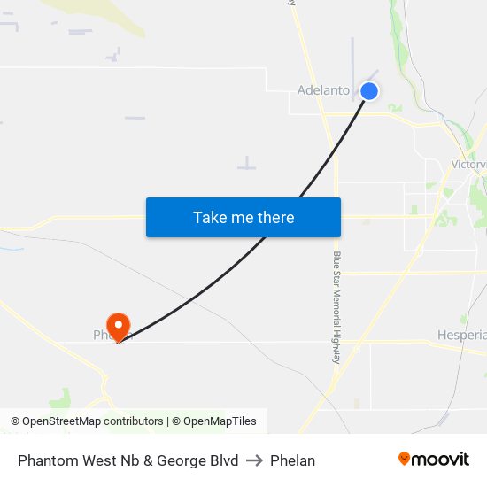 Phantom West Nb & George Blvd to Phelan map