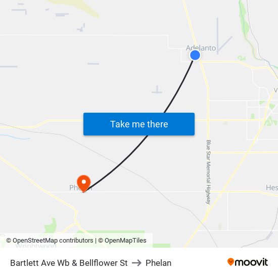 Bartlett Ave Wb & Bellflower St to Phelan map