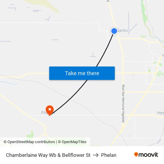 Chamberlaine Way Wb & Bellflower St to Phelan map