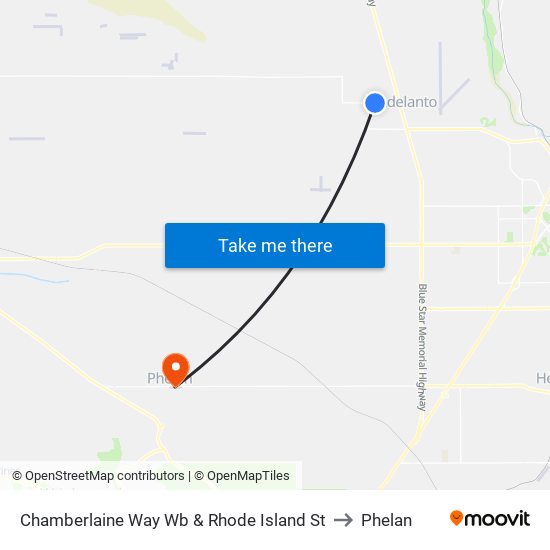 Chamberlaine Way Wb & Rhode Island St to Phelan map