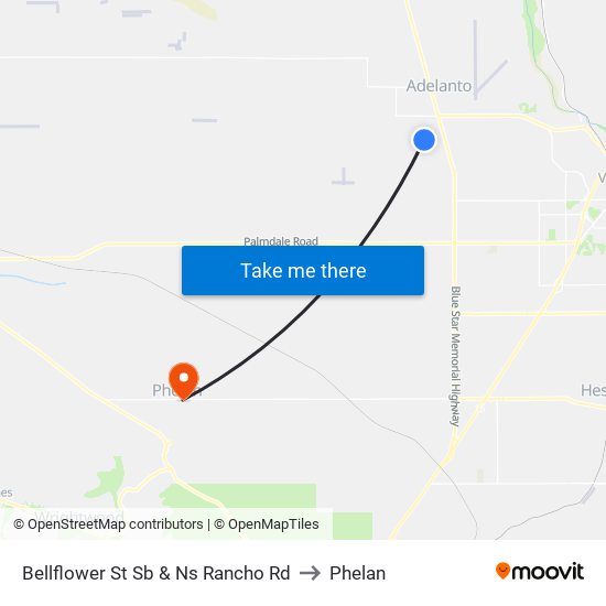 Bellflower St Sb & Ns Rancho Rd to Phelan map