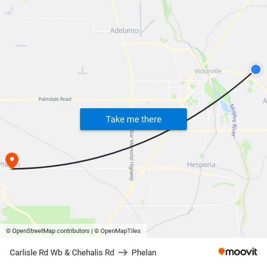 Carlisle Rd Wb & Chehalis Rd to Phelan map