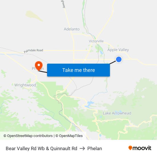 Bear Valley Rd Wb & Quinnault Rd to Phelan map