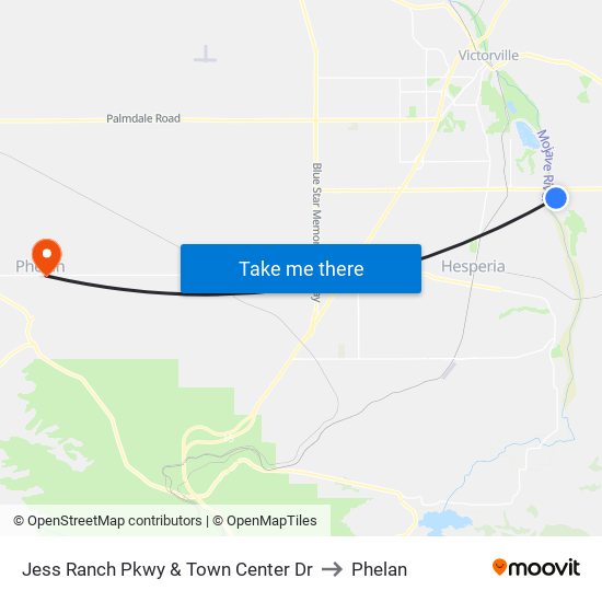 Jess Ranch Pkwy & Town Center Dr to Phelan map