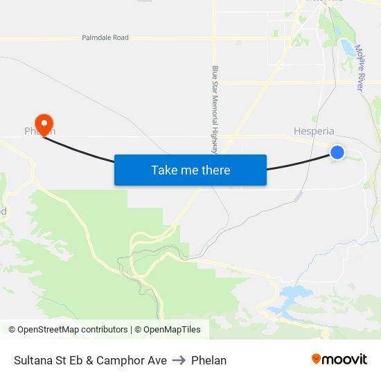 Sultana St Eb & Camphor Ave to Phelan map