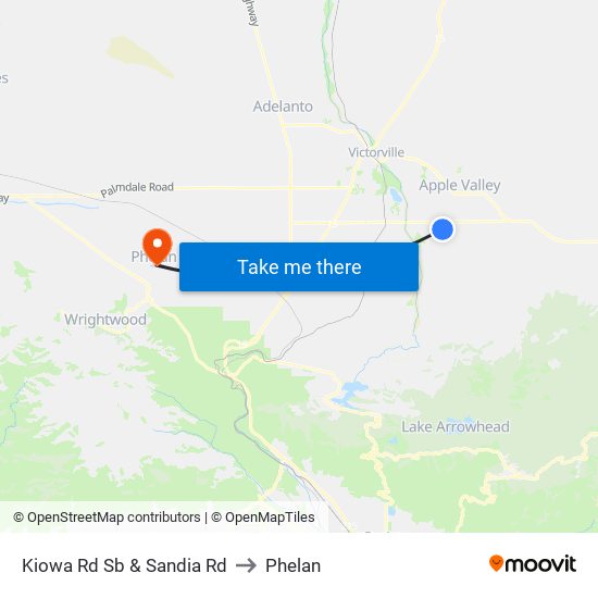 Kiowa Rd Sb & Sandia Rd to Phelan map