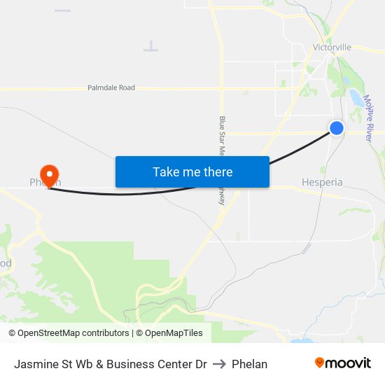Jasmine St Wb & Business Center Dr to Phelan map