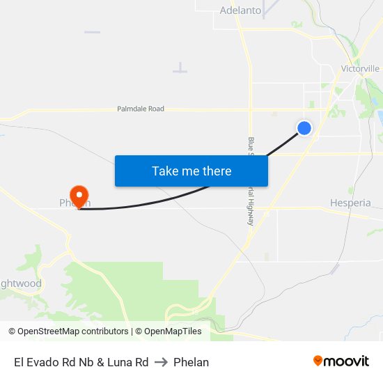El Evado Rd Nb & Luna Rd to Phelan map
