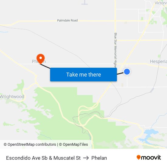 Escondido Ave Sb & Muscatel St to Phelan map