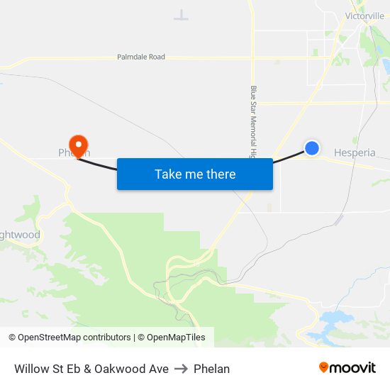Willow St Eb & Oakwood Ave to Phelan map