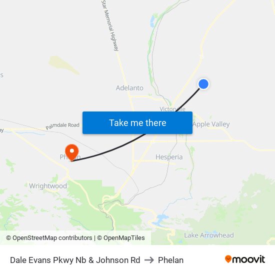 Dale Evans Pkwy Nb & Johnson Rd to Phelan map