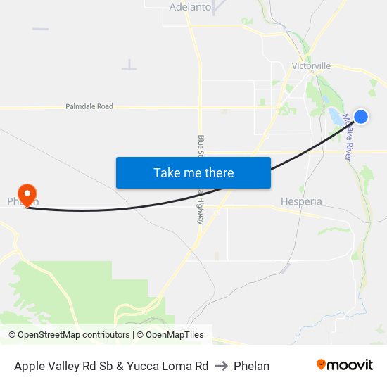 Apple Valley Rd Sb & Yucca Loma Rd to Phelan map