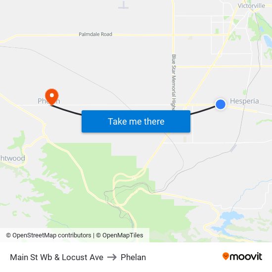 Main St Wb & Locust Ave to Phelan map