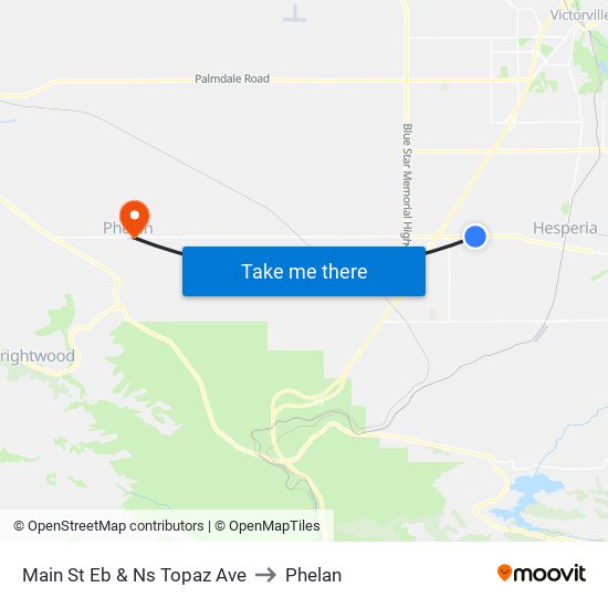 Main St  Eb & Ns Topaz Ave to Phelan map