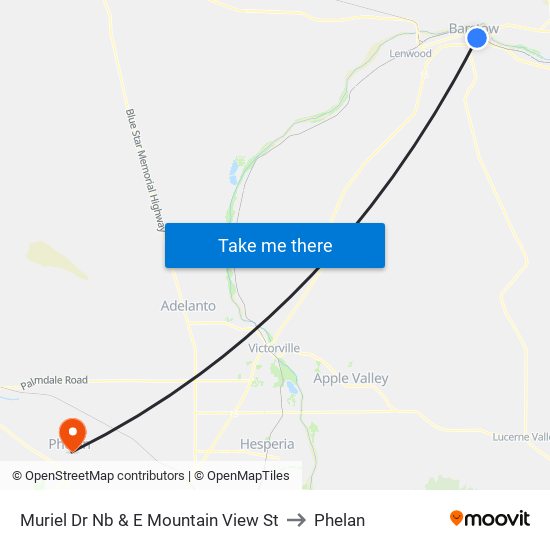 Muriel Dr Nb & E Mountain View St to Phelan map