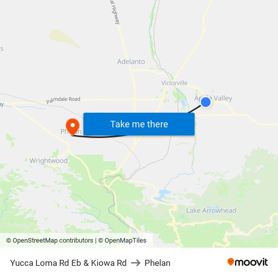 Yucca Loma Rd Eb & Kiowa Rd to Phelan map