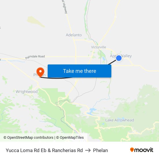 Yucca Loma Rd Eb & Rancherias Rd to Phelan map