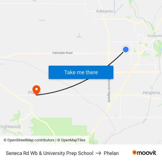 Seneca Rd Wb & University Prep School to Phelan map