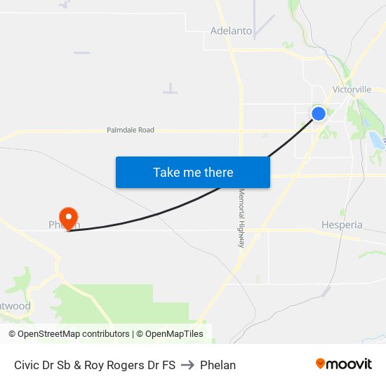 Civic Dr Sb & Roy Rogers Dr FS to Phelan map