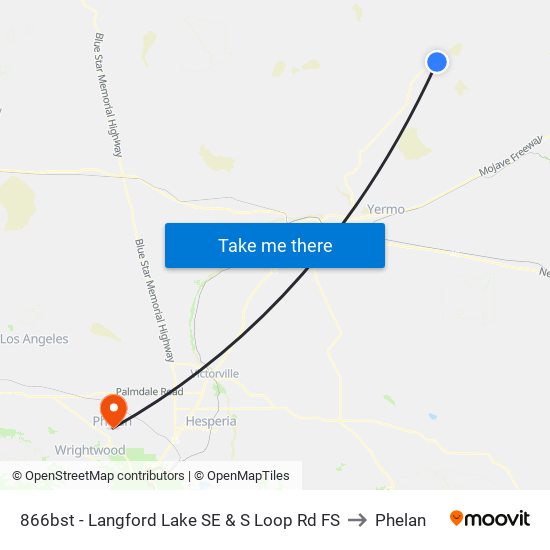 866bst - Langford Lake SE & S Loop Rd FS to Phelan map