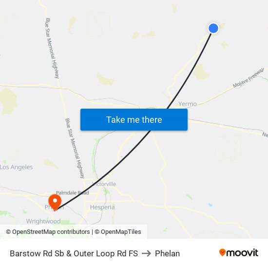 Barstow Rd Sb & Outer Loop Rd FS to Phelan map