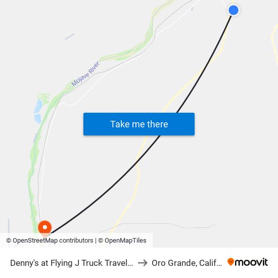 Denny's at Flying J Truck Travel Center to Oro Grande, California map