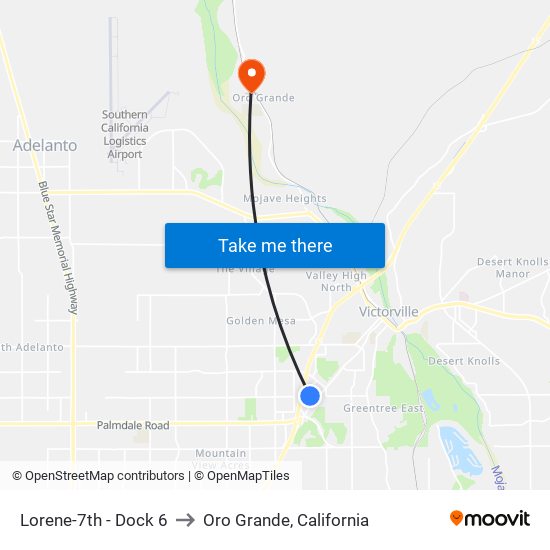 Lorene-7th - Dock 6 to Oro Grande, California map