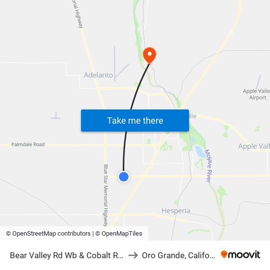 Bear Valley Rd Wb & Cobalt Rd FS to Oro Grande, California map