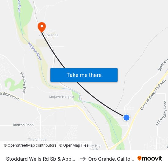 Stoddard Wells Rd Sb & Abbey Ln to Oro Grande, California map